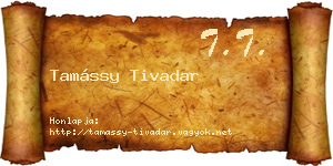 Tamássy Tivadar névjegykártya