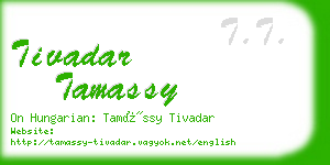 tivadar tamassy business card